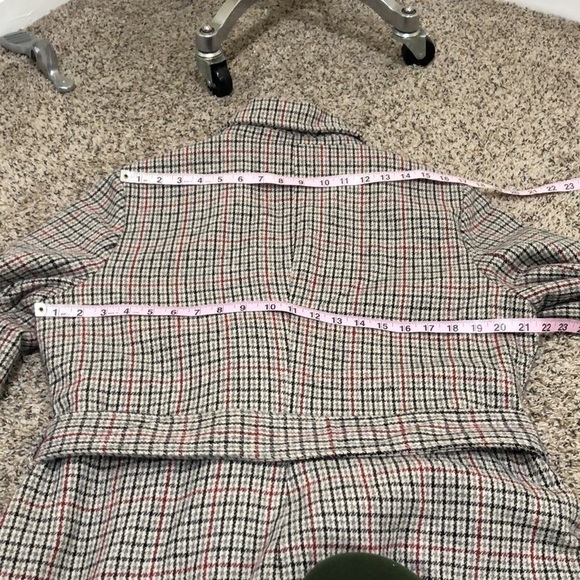 Missguided Peacoat Pea Coat Size US 10 Tan Houndstooth - Picture 7 of 10
